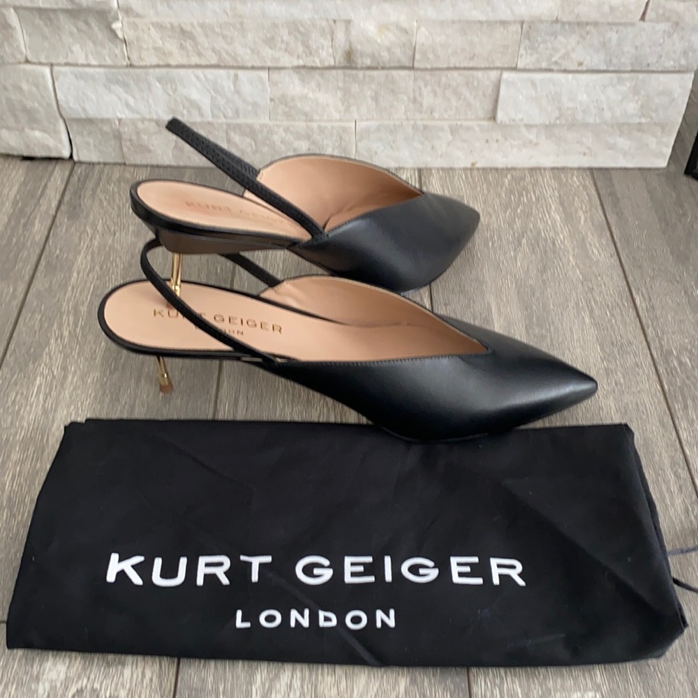 Like New, KURT GEIGER LONDON kitten heels black